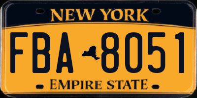 NY license plate FBA8051