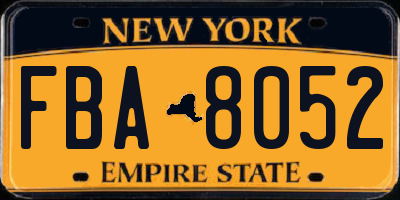 NY license plate FBA8052