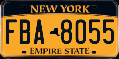 NY license plate FBA8055