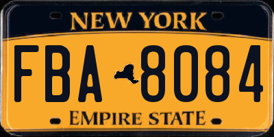 NY license plate FBA8084
