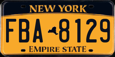 NY license plate FBA8129