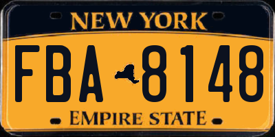 NY license plate FBA8148
