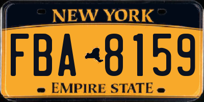 NY license plate FBA8159