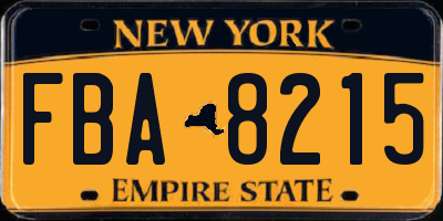 NY license plate FBA8215