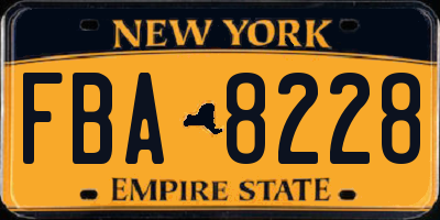 NY license plate FBA8228