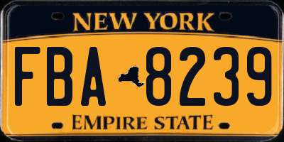 NY license plate FBA8239