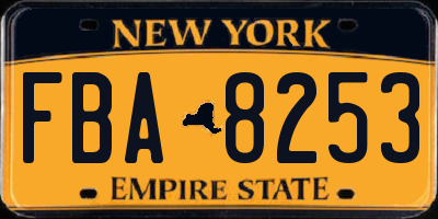 NY license plate FBA8253