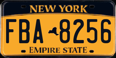 NY license plate FBA8256