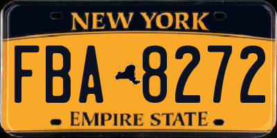 NY license plate FBA8272