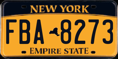 NY license plate FBA8273