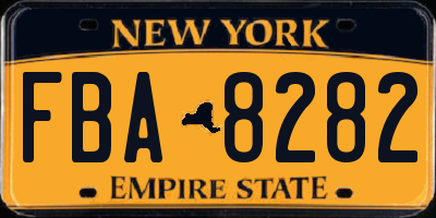 NY license plate FBA8282