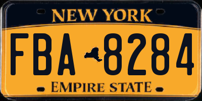 NY license plate FBA8284