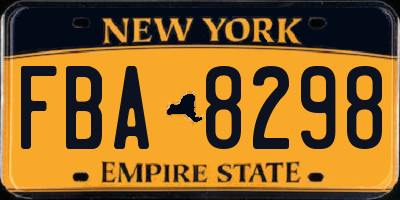 NY license plate FBA8298