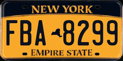 NY license plate FBA8299