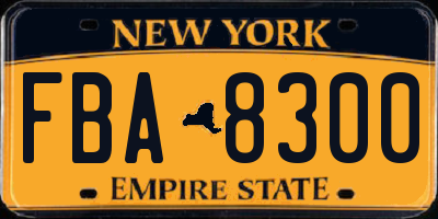 NY license plate FBA8300