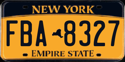 NY license plate FBA8327