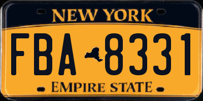 NY license plate FBA8331