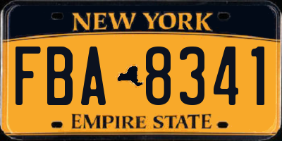 NY license plate FBA8341