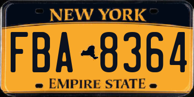 NY license plate FBA8364