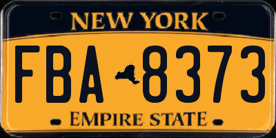 NY license plate FBA8373