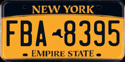 NY license plate FBA8395