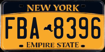 NY license plate FBA8396