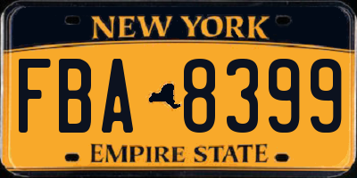 NY license plate FBA8399