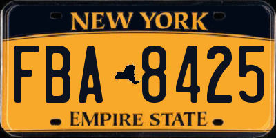 NY license plate FBA8425