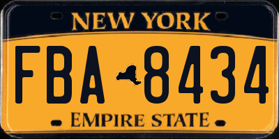 NY license plate FBA8434