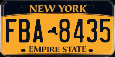 NY license plate FBA8435