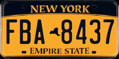 NY license plate FBA8437