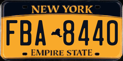 NY license plate FBA8440
