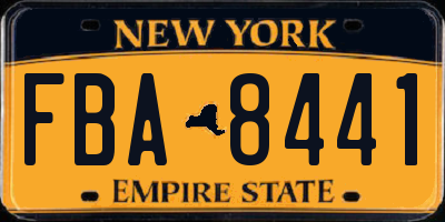 NY license plate FBA8441