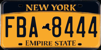 NY license plate FBA8444