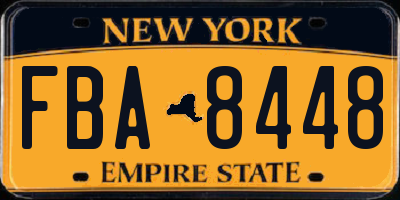 NY license plate FBA8448