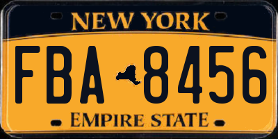 NY license plate FBA8456