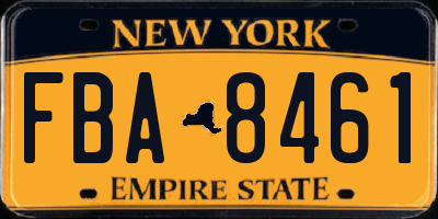 NY license plate FBA8461