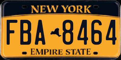 NY license plate FBA8464