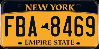 NY license plate FBA8469