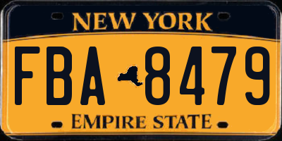 NY license plate FBA8479