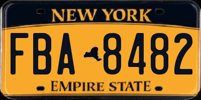 NY license plate FBA8482