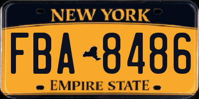 NY license plate FBA8486