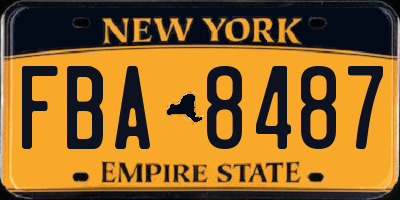 NY license plate FBA8487