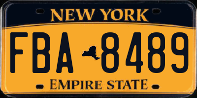 NY license plate FBA8489