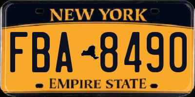 NY license plate FBA8490