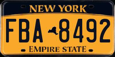 NY license plate FBA8492
