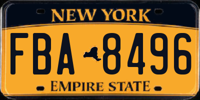 NY license plate FBA8496