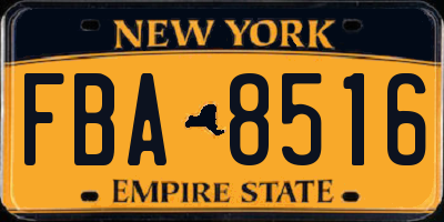 NY license plate FBA8516