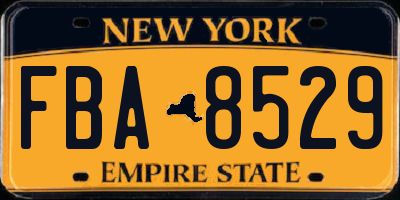 NY license plate FBA8529