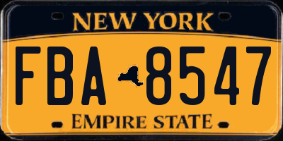 NY license plate FBA8547
